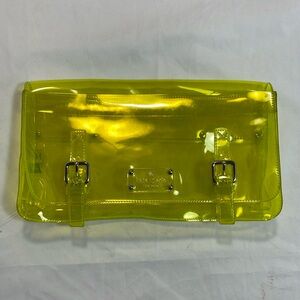 Kate Spade lime green jelly clutch